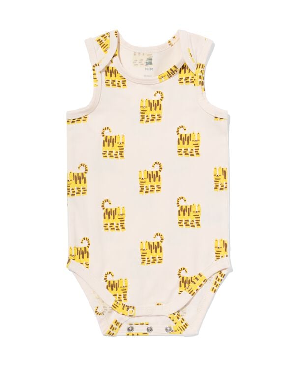 baby meegroei body dieren gebroken wit gebroken wit - 33304760OFFWHITE - HEMA