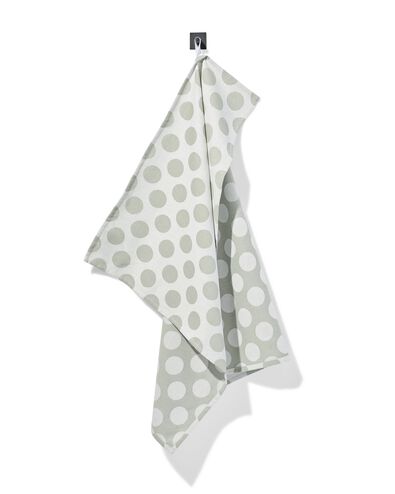 torchon 65x65 cm coton pois gris-vert - 5440005 - HEMA