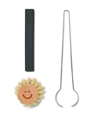 afwasborstel met losse kop zwart - 20540034 - HEMA