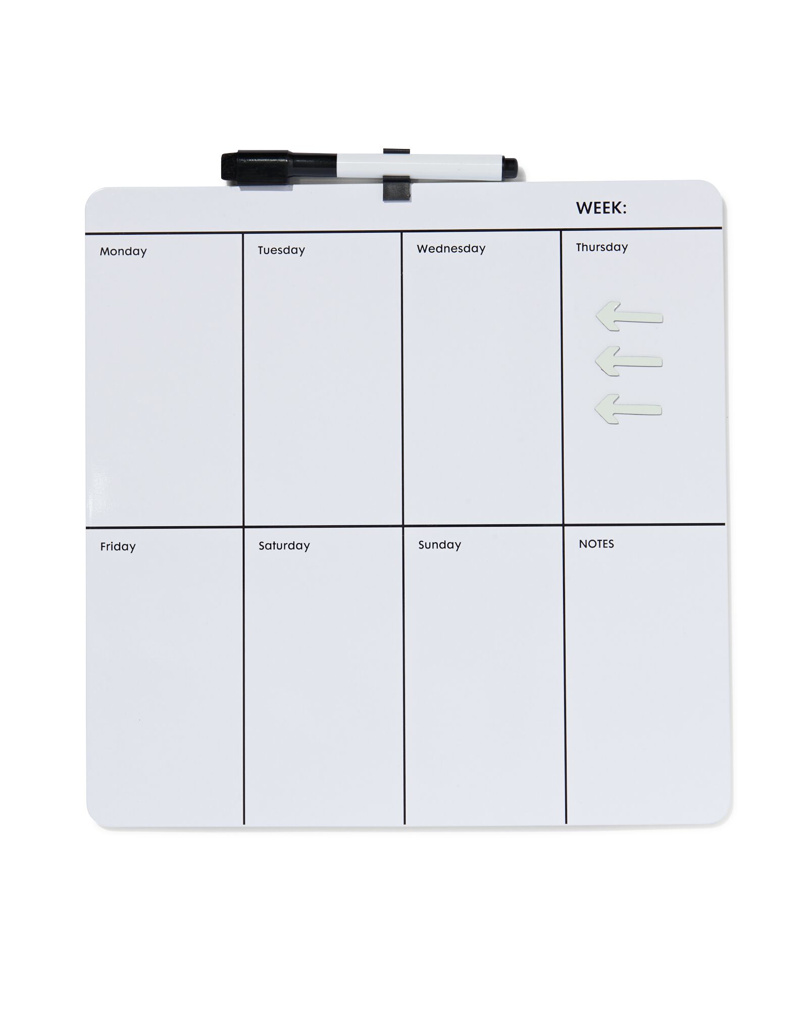 tableau magn&eacute;tique blanc 30x30 semainier - 14822218 - HEMA