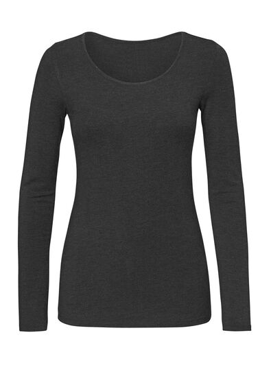 t-shirt thermique femme noir - 1000002004 - HEMA
