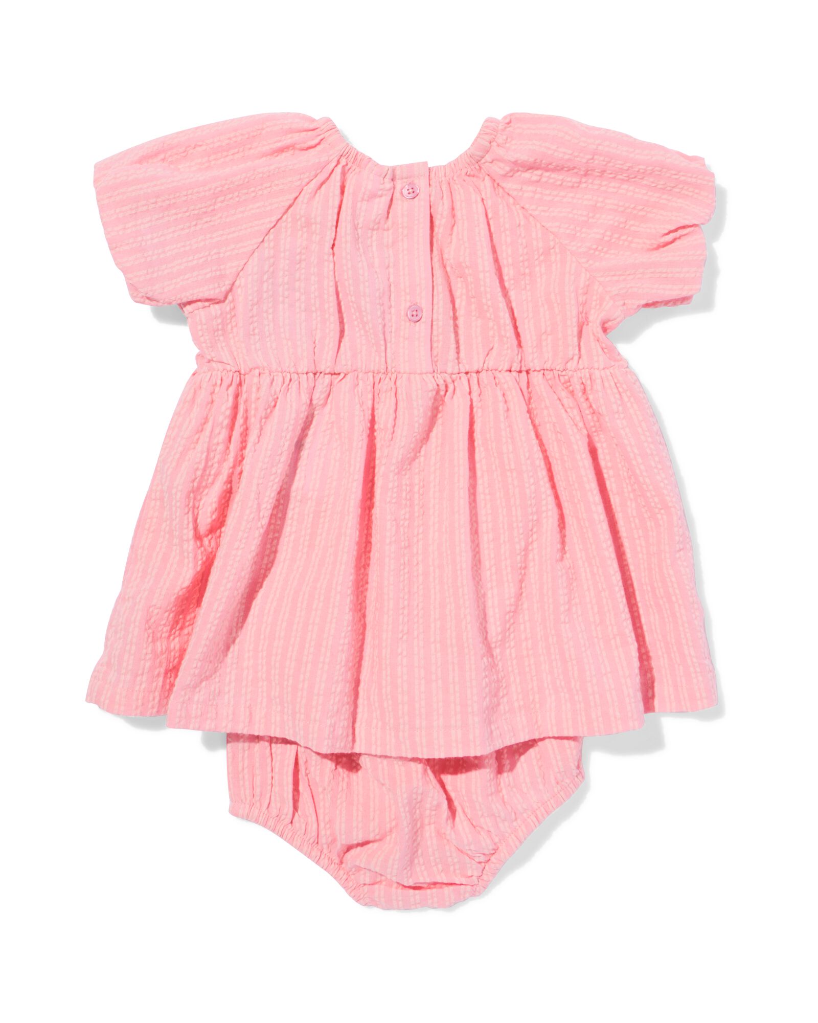 ensemble b&eacute;b&eacute; trap&egrave;ze seersucker rayures rose rose - 33079970PINK - HEMA