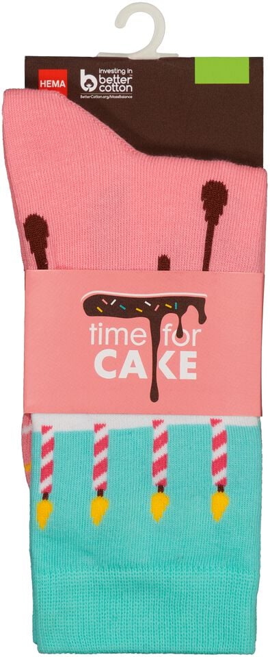 Socken, mit Baumwolle, Time for Cake rosa 39/42 - 4103402 - HEMA