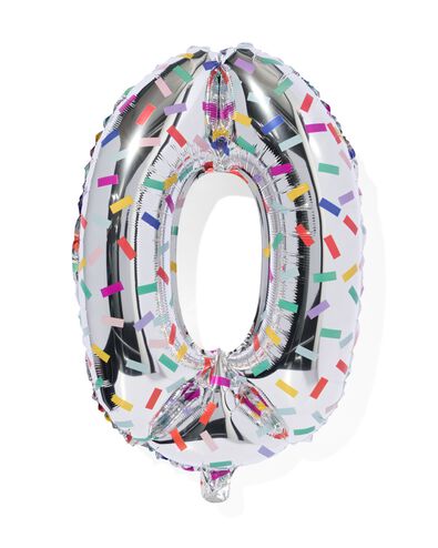 ballon alu chiffre 0 confetti XL argent&eacute; 0 - 14250027 - HEMA