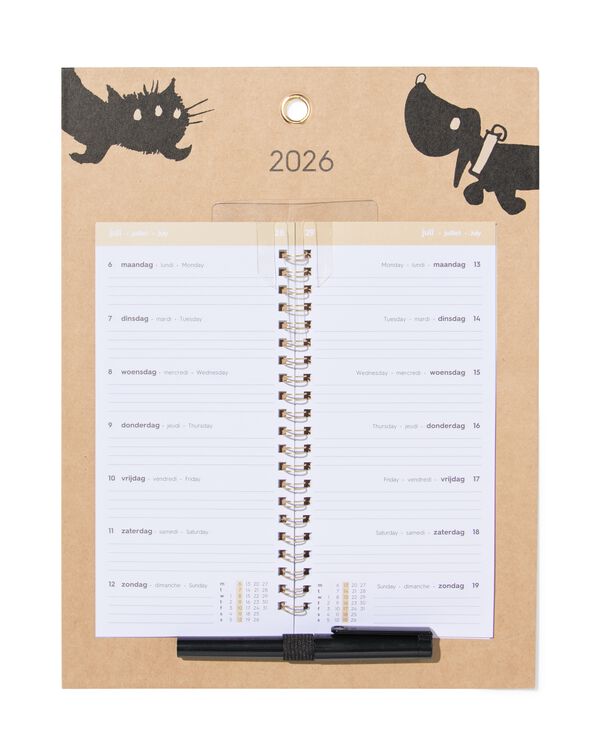 calendrier hebdomadaire Takkie et Siepie 30x23cm - 14500603 - HEMA