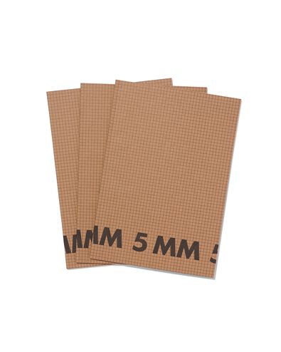 3er-Pack karierte Hefte (5 mm), DIN A4 - 14170055 - HEMA