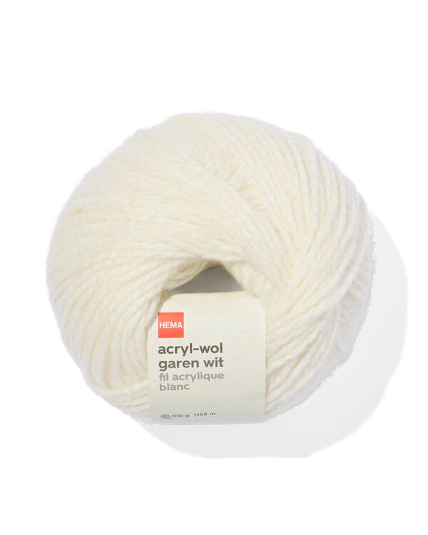 fil de laine acrylique blanc 100g 165m - 60760045 - HEMA