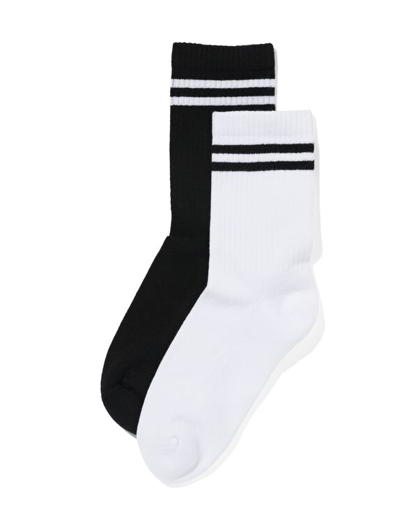 2 paires de chaussettes de sport femme 3/4 avec coton blanc blanc - 4470000WHITE - HEMA