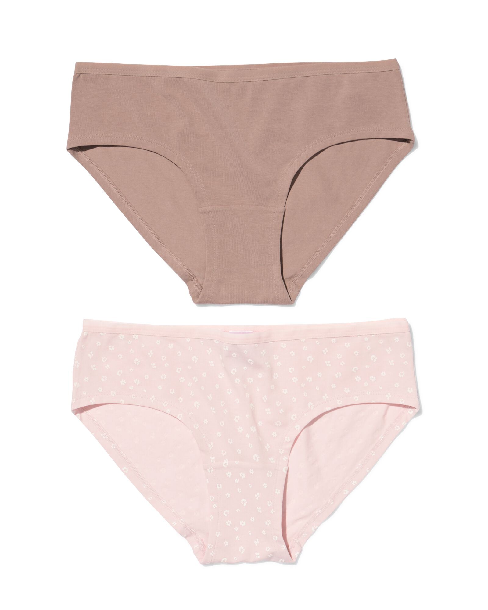 culottes hipsters femme coton fleurs - 2 pi&egrave;ces rose p&acirc;le rose p&acirc;le - 19602173LIGHTPINK - HEMA
