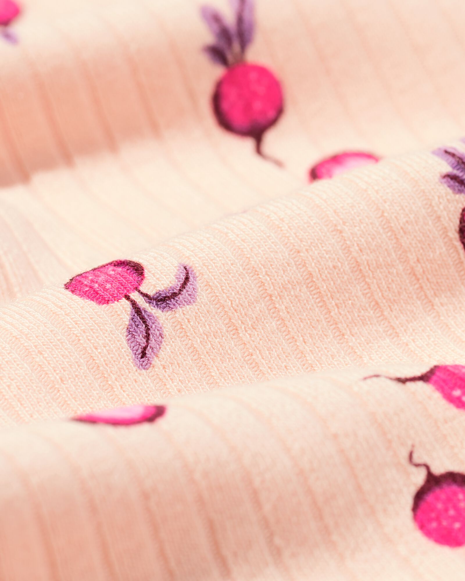 Mitwachsender Baby-Strampler gerippt mit Radieschen pfirsich pfirsich - 33304360PEACH - HEMA