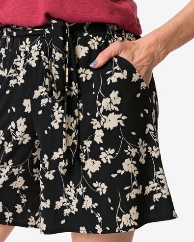 short femme Remmy coupe large jersey fleurs noir noir - 36208820BLACK - HEMA
