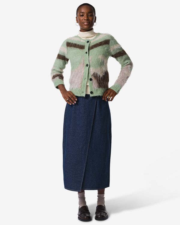 Jupe portefeuille pour femmes Cindy en jean bleu fonc&eacute; bleu fonc&eacute; - 36203360DARKBLUE - HEMA