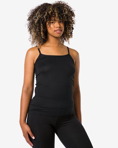 dames temptech hemd met spaghettibandjes zwart zwart - 19610686BLACK - HEMA