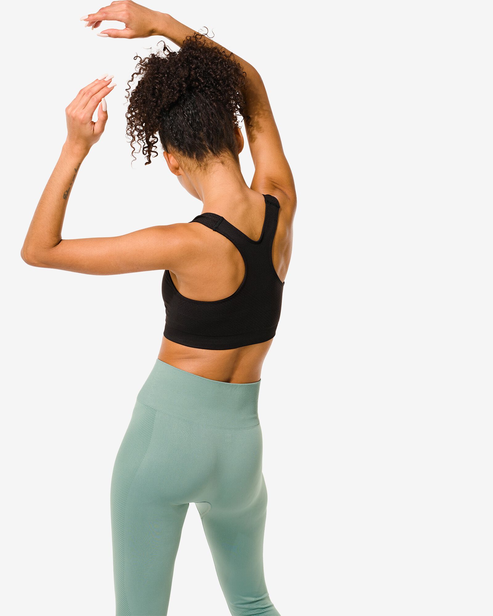 haut de sport sans coutures - support moyen noir noir - 1000030850 - HEMA