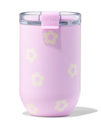 koffiebeker to go 350ml rvs bloem - 61130100 - HEMA