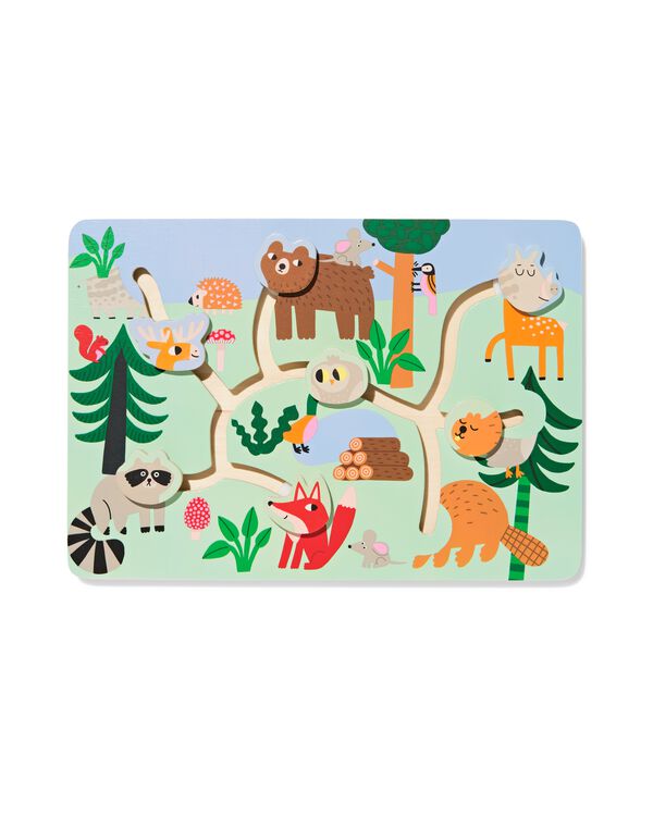 puzzle coulissant 30x21cm animaux de la for&ecirc;t bois - 15100229 - HEMA