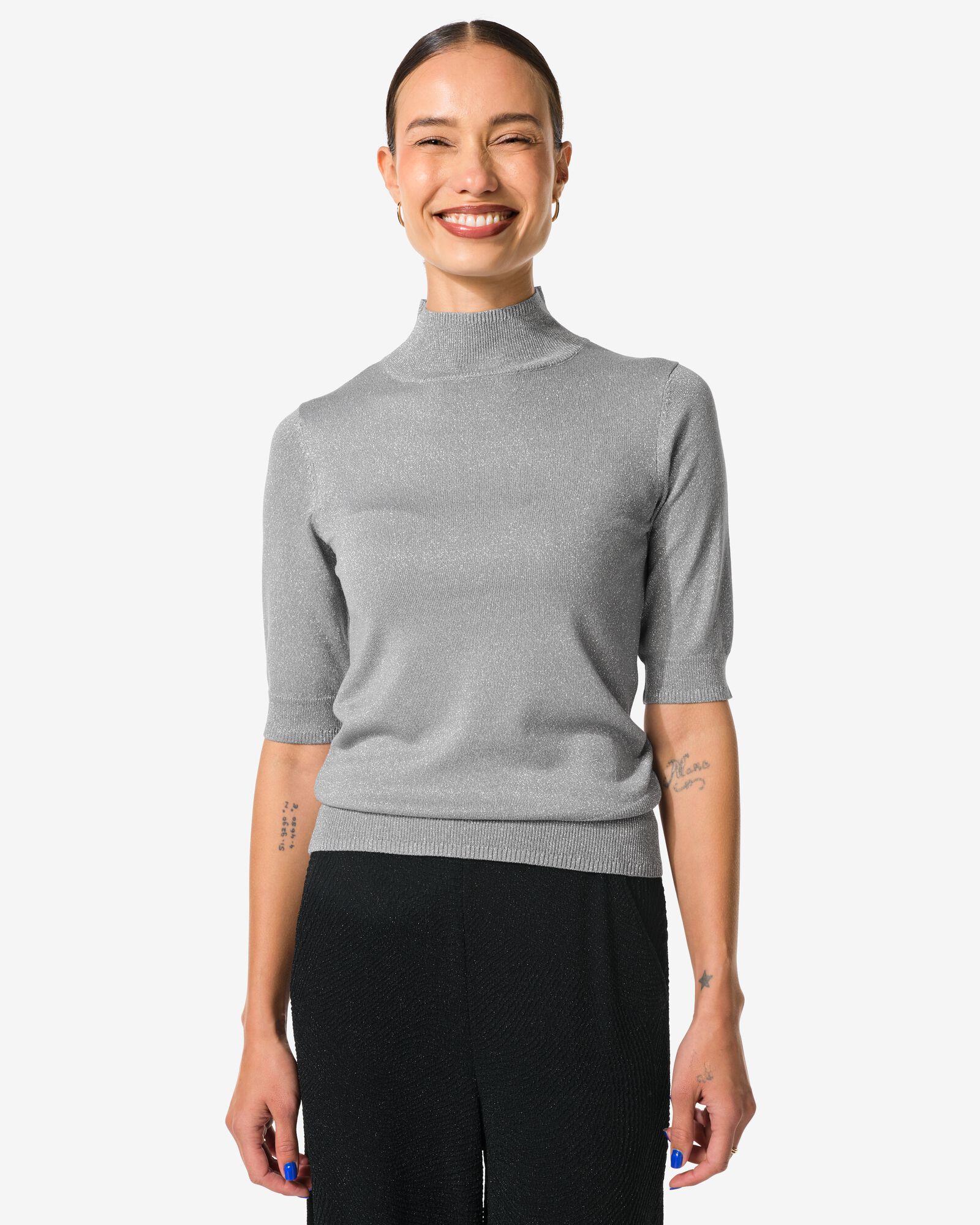 Damenpullover Lily mit Glitzer grau grau - 36279130GREY - HEMA