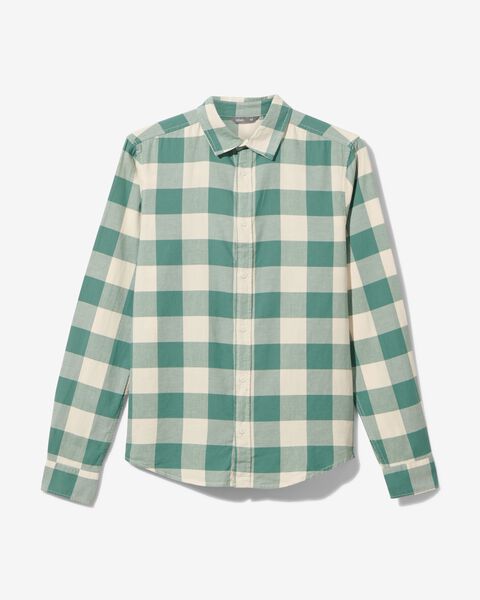 heren overhemd flanel groen groen - 1000029784 - HEMA