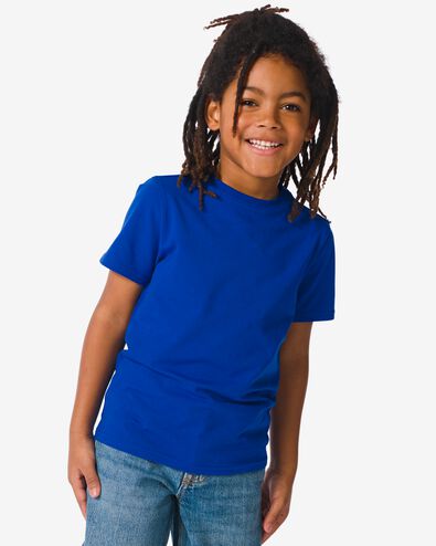 Kinder-T-Shirt blau 134/140 - 30779029 - HEMA