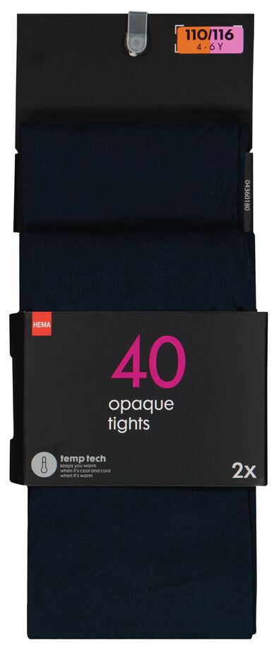 panty temptech 40denier - 2 stuks blauw - 1000028960 - HEMA