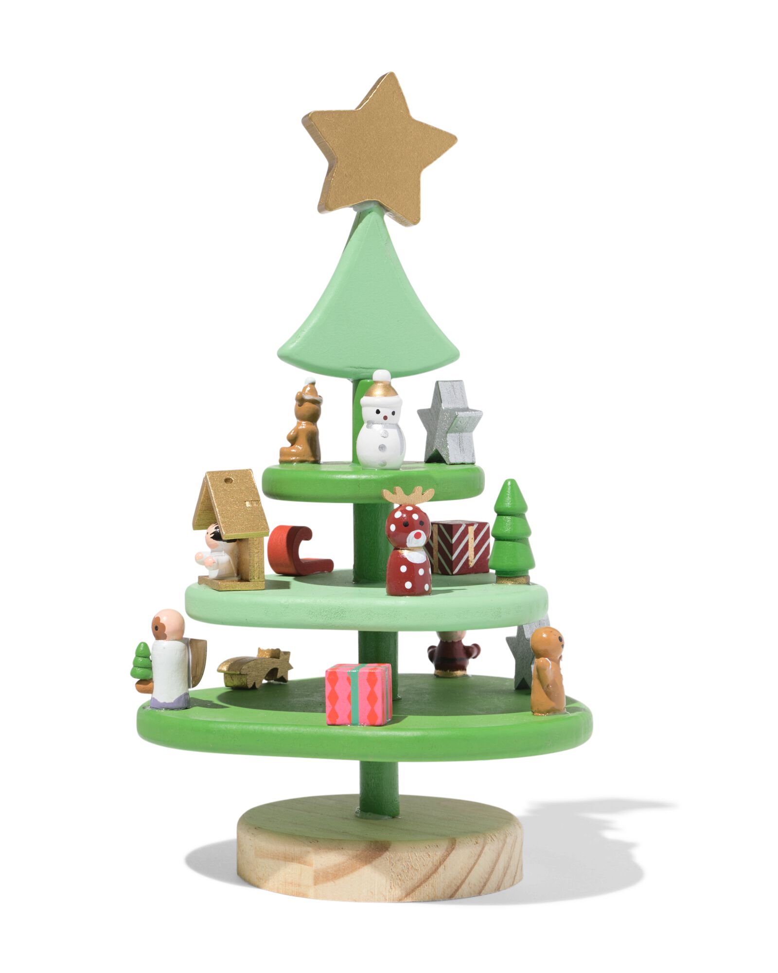 sapin de No&euml;l 13x23x13cm bois  - 25100378 - HEMA