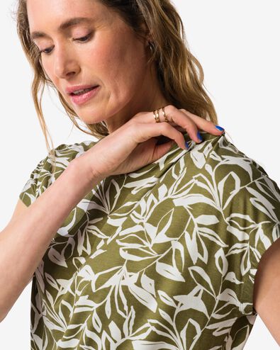 t-shirt femme Amelie jersey feuilles vert vert - 36303780GREEN - HEMA