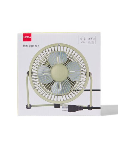 Retro-Tischventilator, USB, Ø 10 cm, mattgrün - 80060029 - HEMA