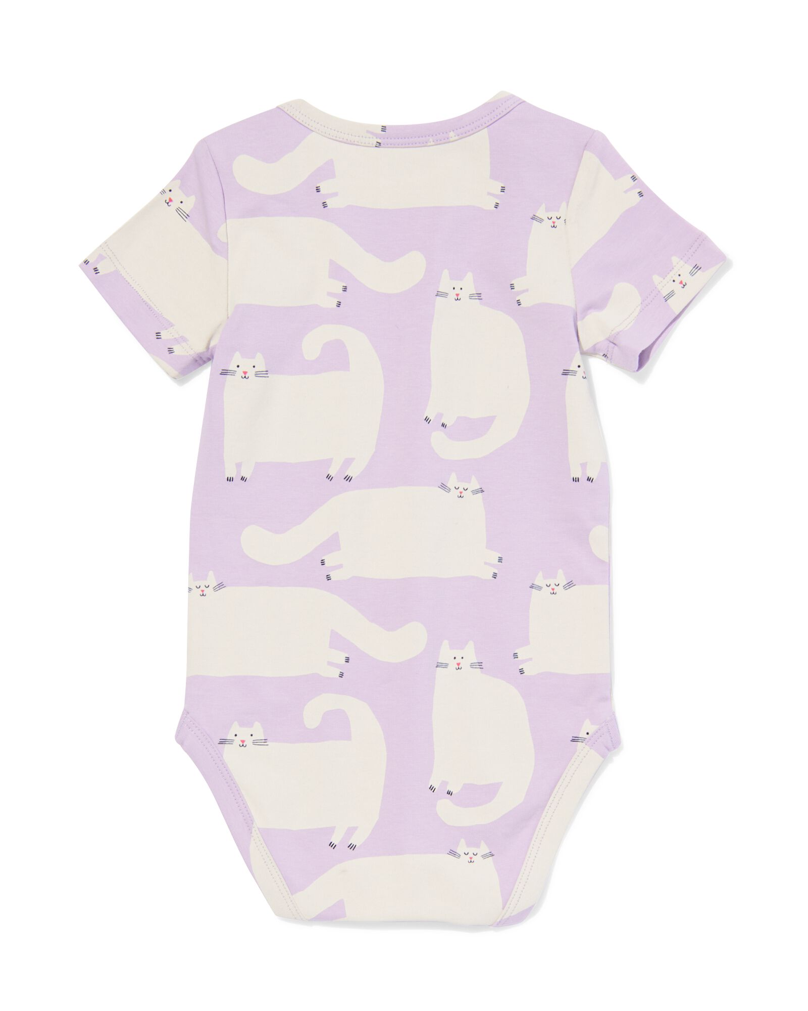 body en coton extensible chat violet - 33307240PURPLE - HEMA