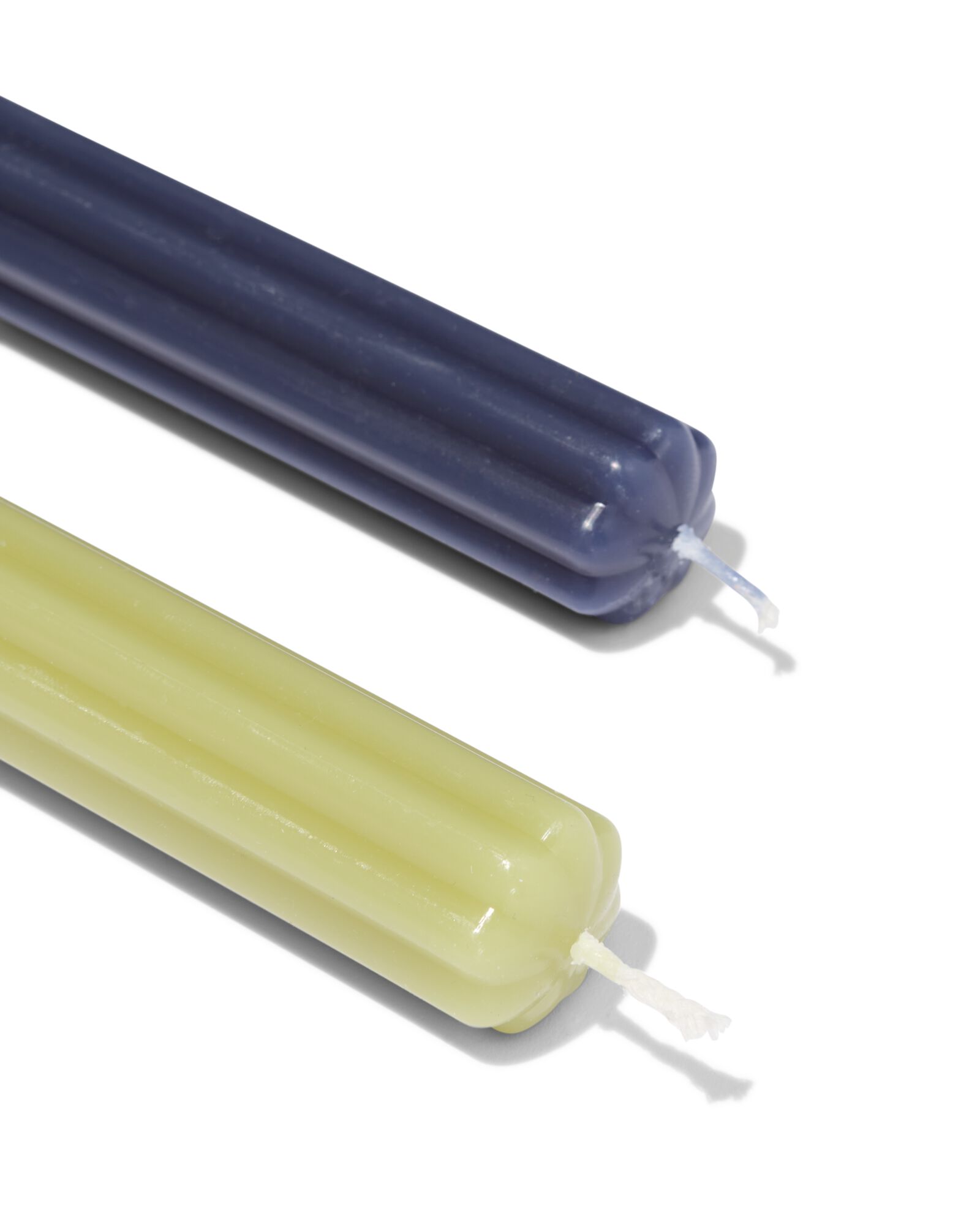 bougies de table ⌀2,2x25cm forme de fleur bleu-vert - 4 pi&egrave;ces - 13506157 - HEMA