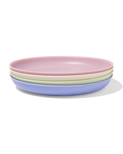 bordjes ⌀18.5cm kunststof pastel - 4 stuks - 80650228 - HEMA