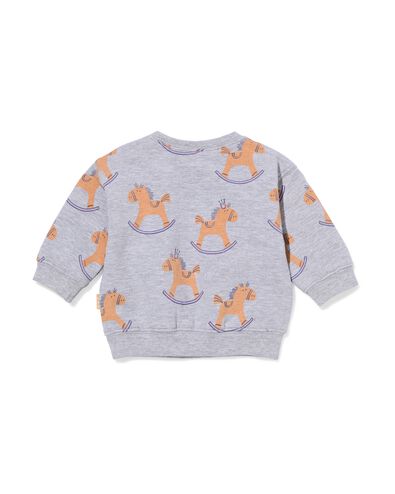 Newborn-Sweater, Pferd graumeliert graumeliert - 33426220GREYMELANGE - HEMA