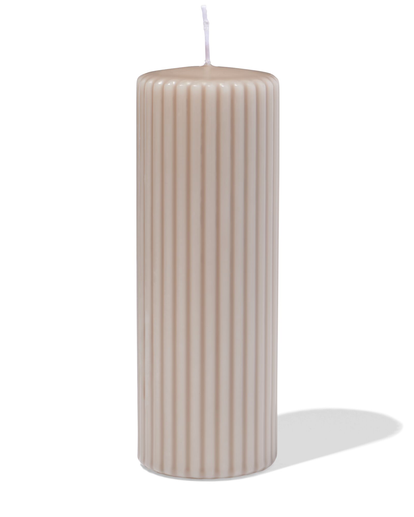 Stumpenkerze, ⌀ 7 &times; 19 cm, gerippt, naturfarben naturfarben 7 x 19 - 13509036 - HEMA