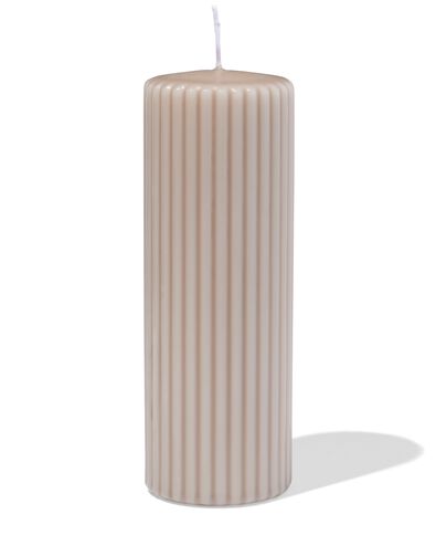 Stumpenkerze, ⌀ 7 &times; 19 cm, gerippt, naturfarben naturfarben 7 x 19 - 13509036 - HEMA