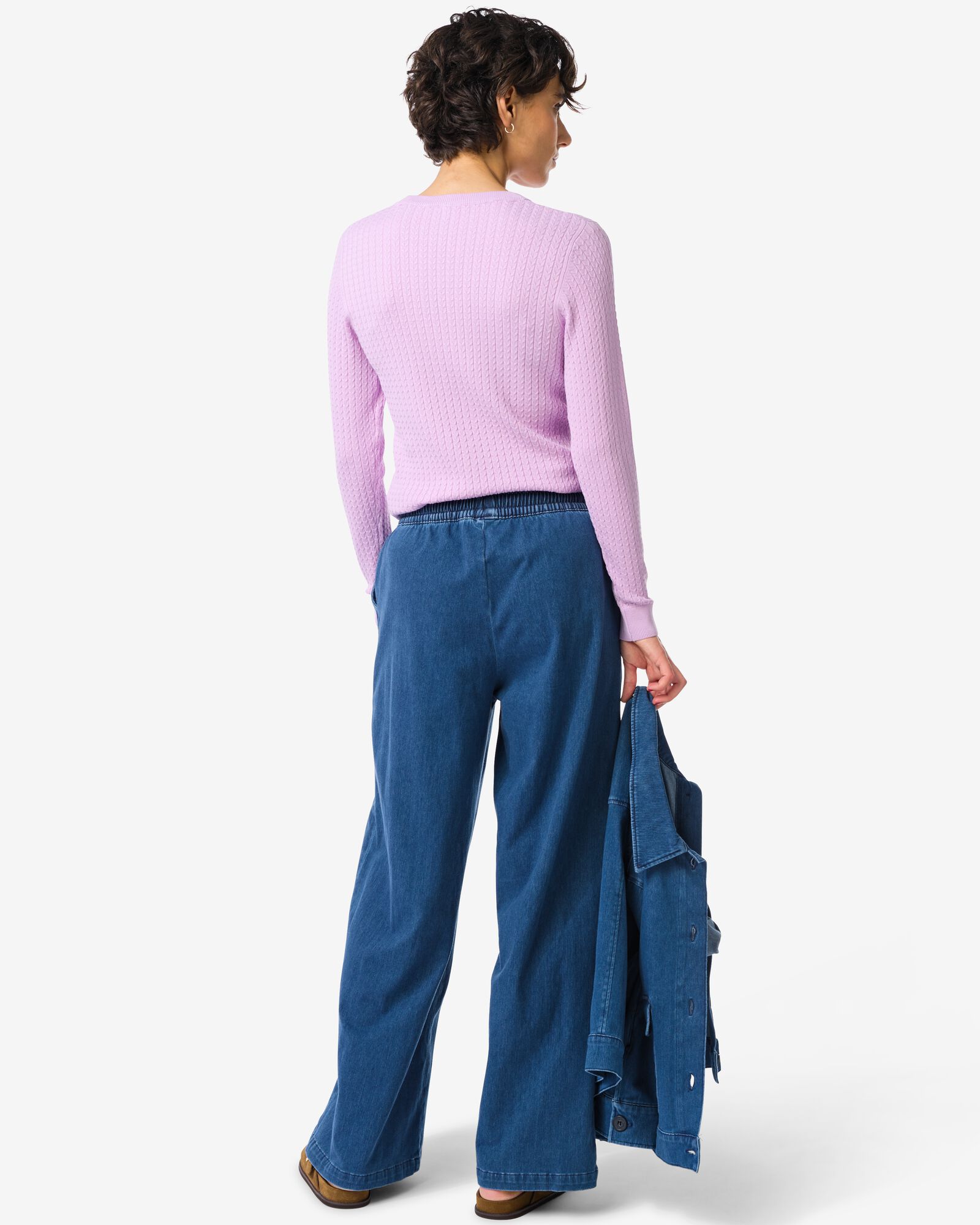 damesbroek Eveline denim regular fit middenblauw middenblauw - 36205430MIDBLUE - HEMA