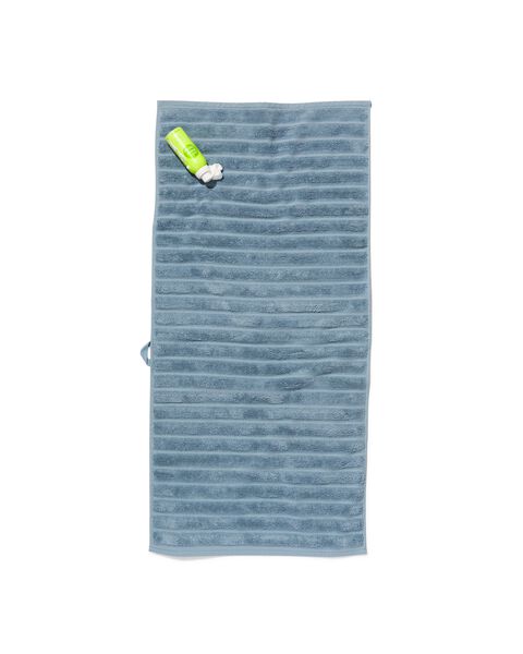 stok behuizing Getuigen handdoek 50x100 streep zware kwaliteit ijsblauw - HEMA