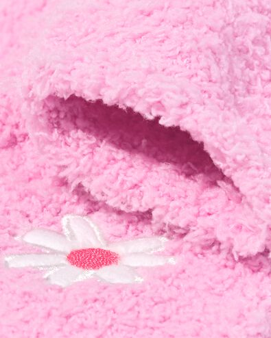 chaussettes d'int&eacute;rieur taille 36-41 peluche fleur rose p&acirc;le - 61100310 - HEMA