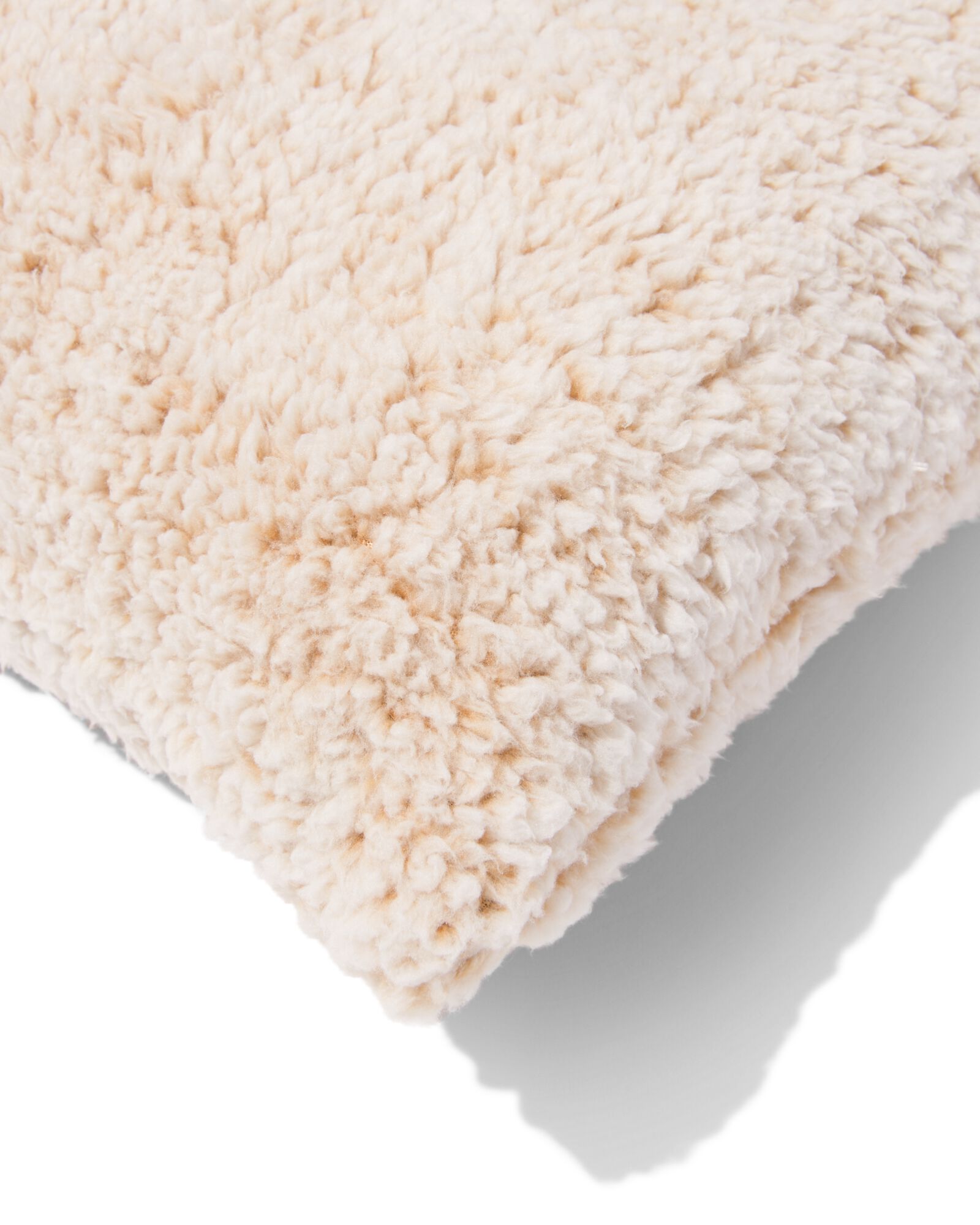 housse de coussin 50x50cm peluche brun clair - 7325166 - HEMA
