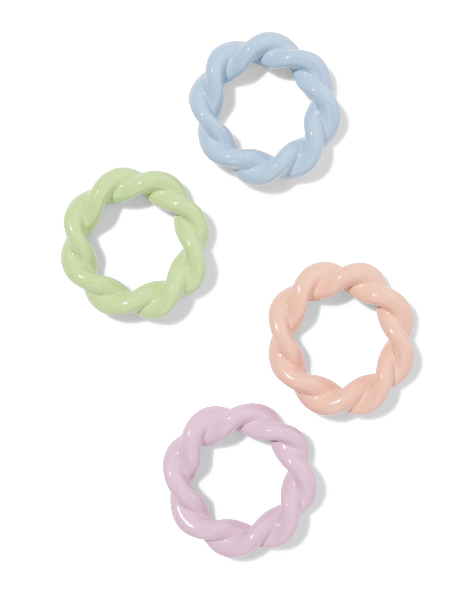 ronds de serviette ⌀7cm twist pastel - 4 pi&egrave;ces - 41840253 - HEMA