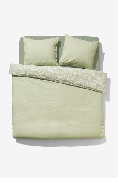 Bettwäsche, Soft Cotton, 240 x 220 cm, Pilze, grün - 5760035 - HEMA