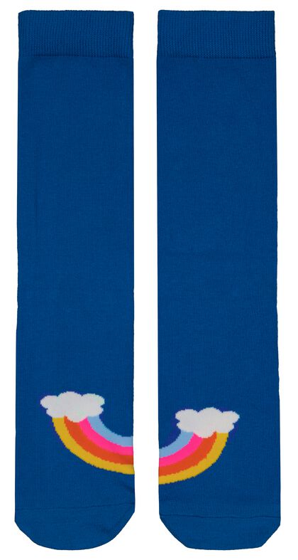 sokken met katoen lucky day blauw 39/42 - 4103452 - HEMA