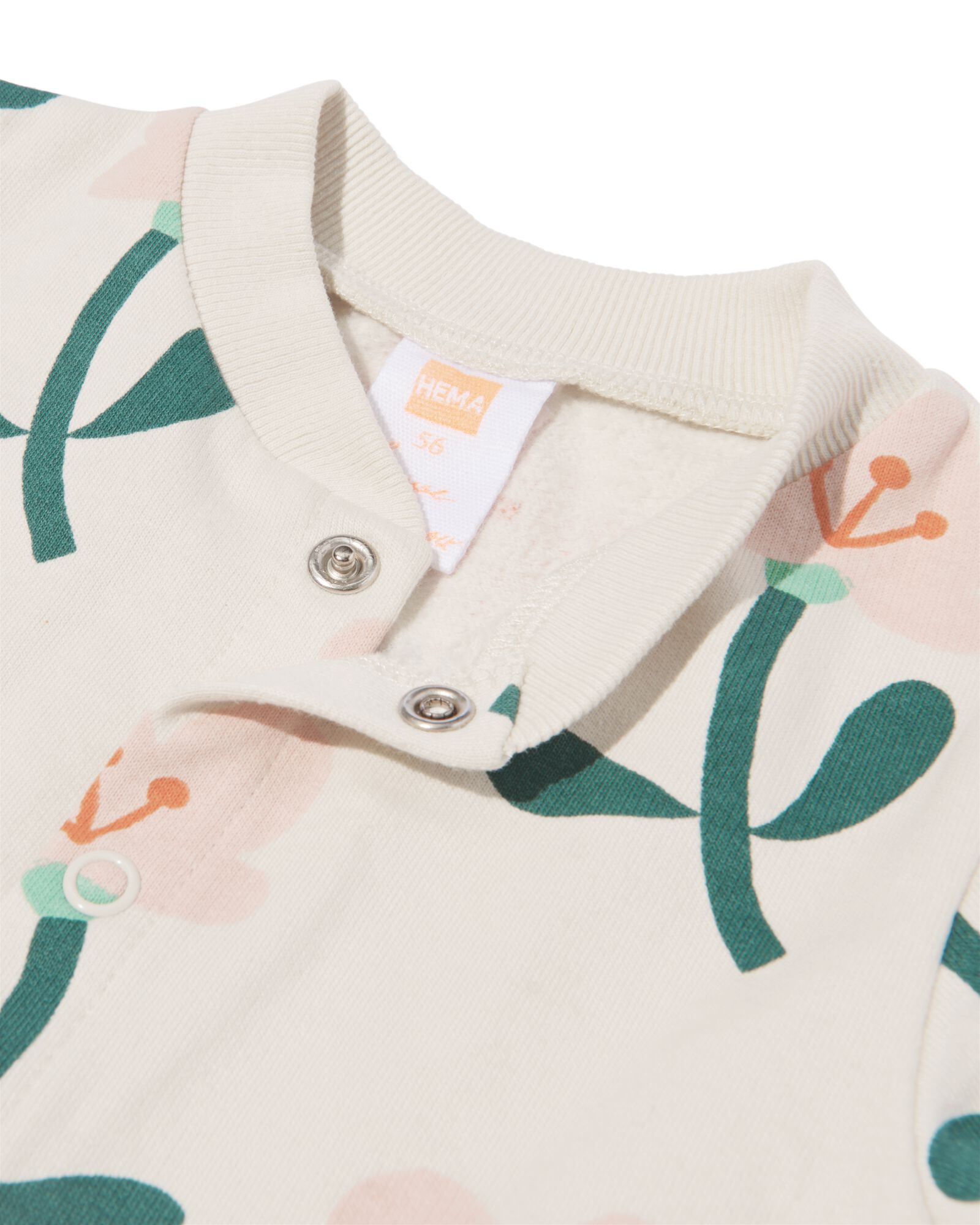 combinaison sweat nouveau-n&eacute; avec fleurs &eacute;cru - 33479910ECRU - HEMA