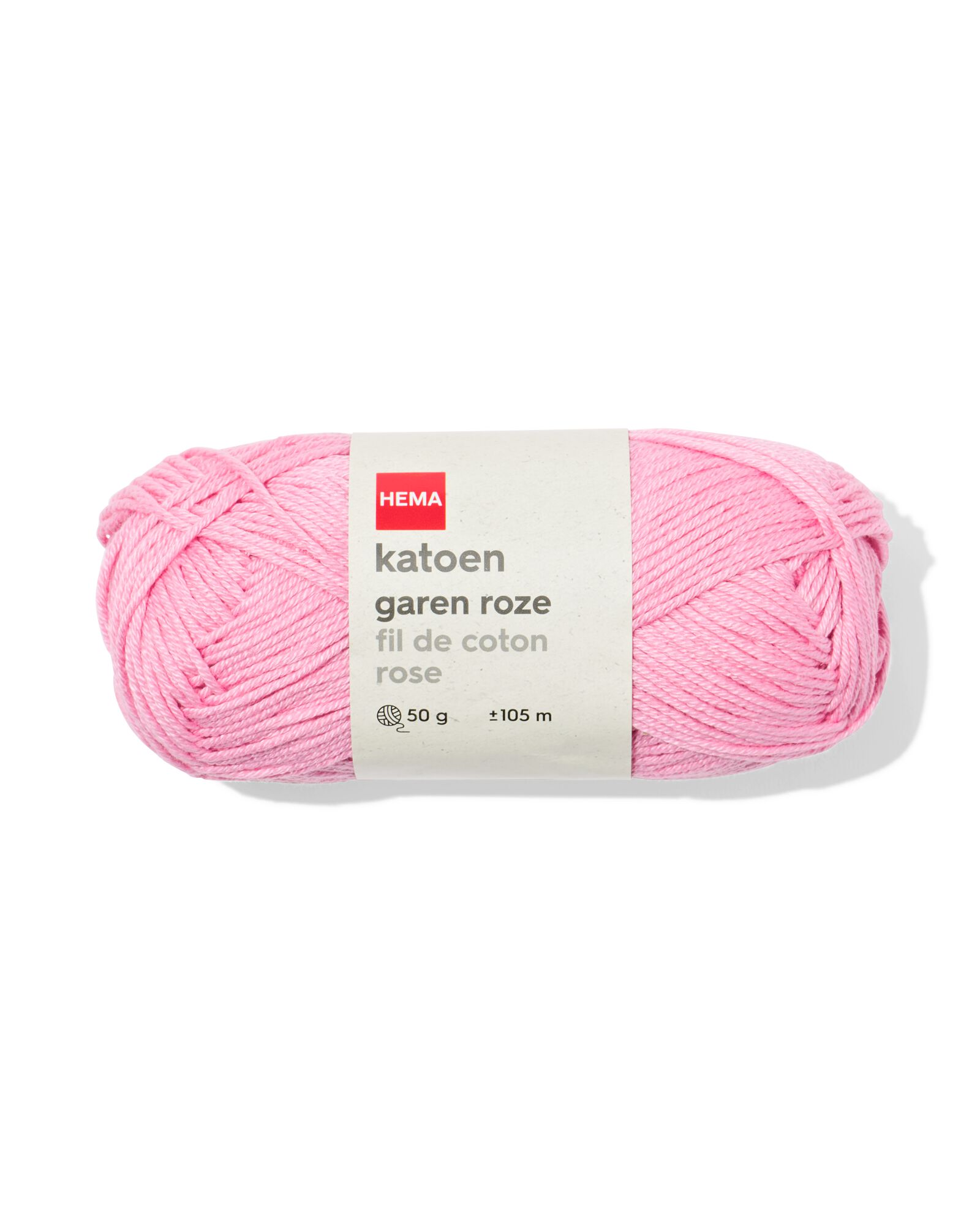 katoen garen 50g 105m roze - 60702862 - HEMA