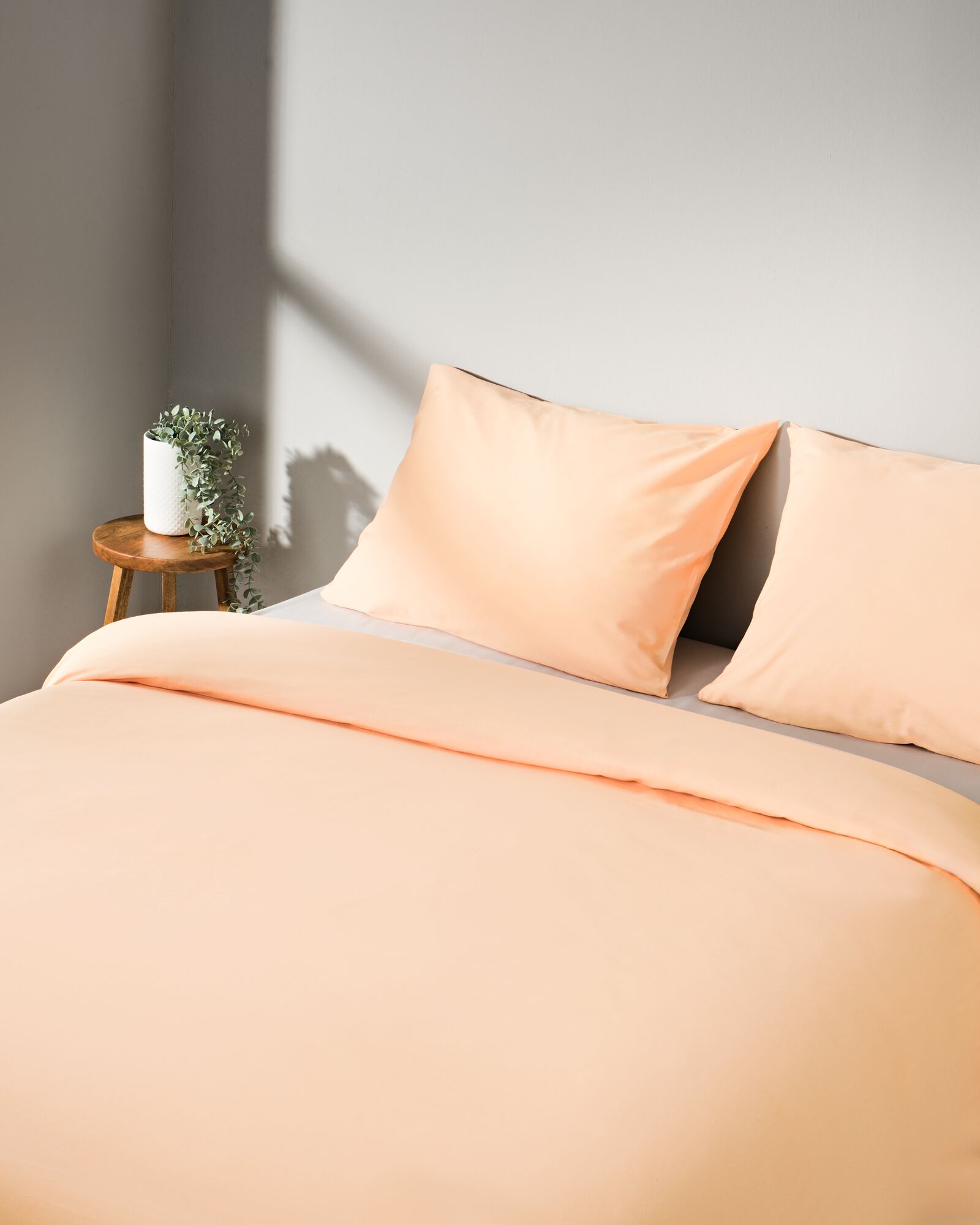 housse de couette 240x200/220cm coton doux p&ecirc;che - 5750060 - HEMA