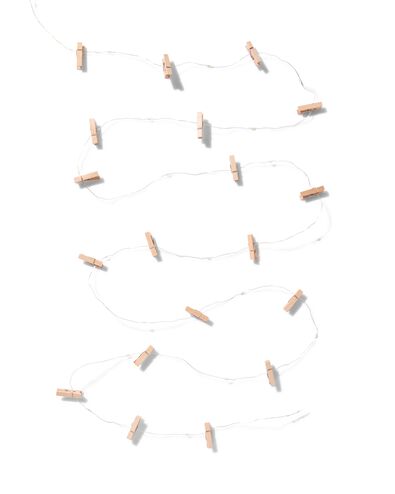 lichtsnoer 3.25m met 20 lampjes en 19 clipjes glitter - 60320006 - HEMA