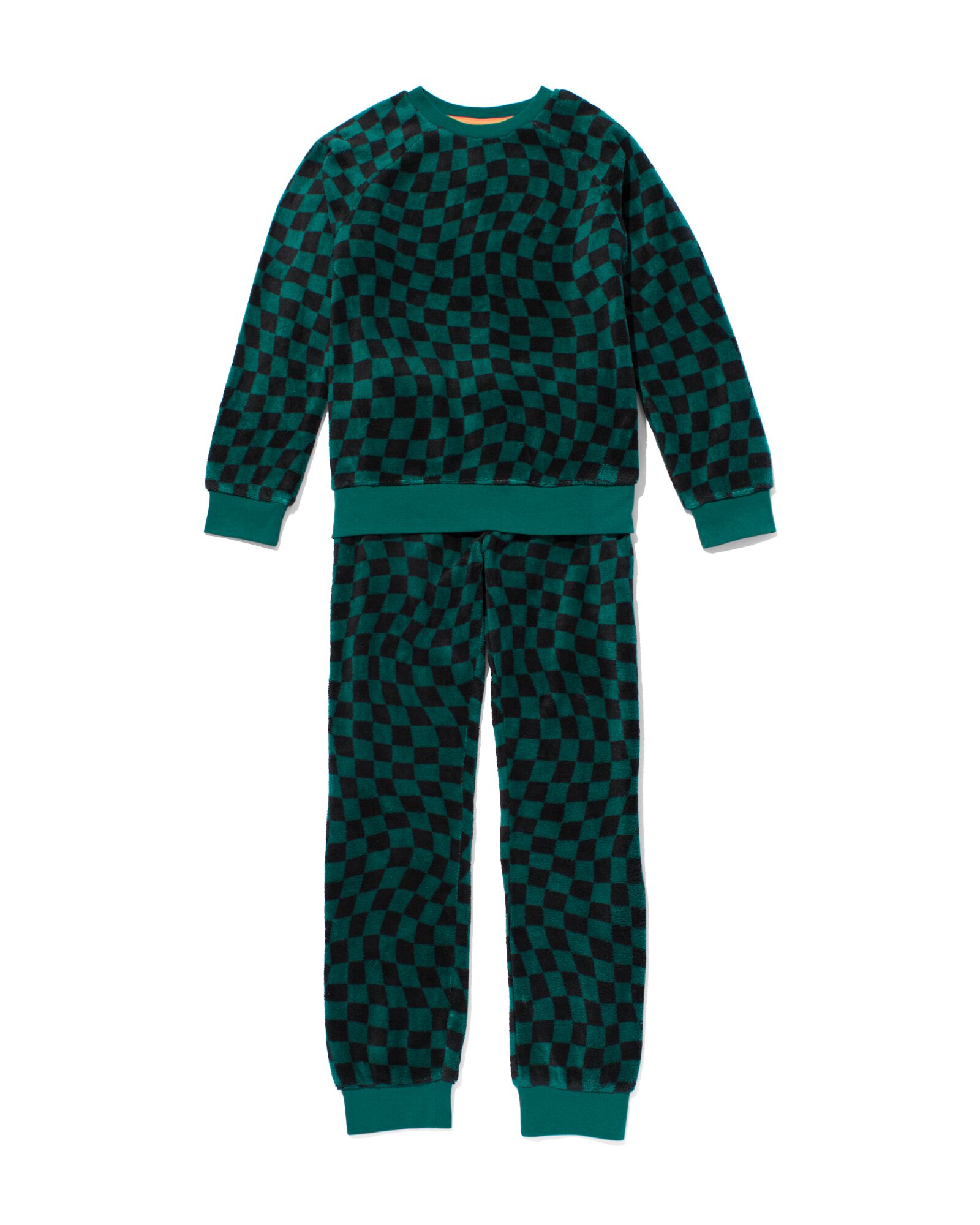 pyjama &agrave; carreaux en polaire pour enfant vert - 23030840GREEN - HEMA