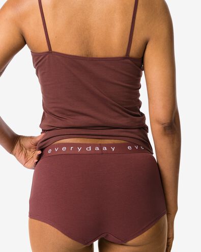 Damen-Boxershorts aus Baumwolle mit &bdquo;everyday&ldquo; auf dem Bund dunkelbraun - 19641534DARKBROWN - HEMA