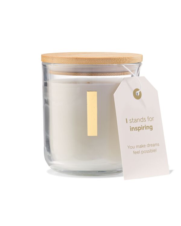 kaars in glas &Oslash;8x10cm letter I - 61100408 - HEMA