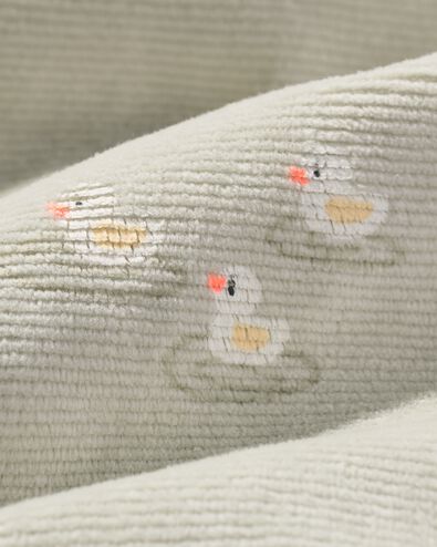 newborn boxpakje velours rib eenden lichtgroen 68 - 33443424 - HEMA