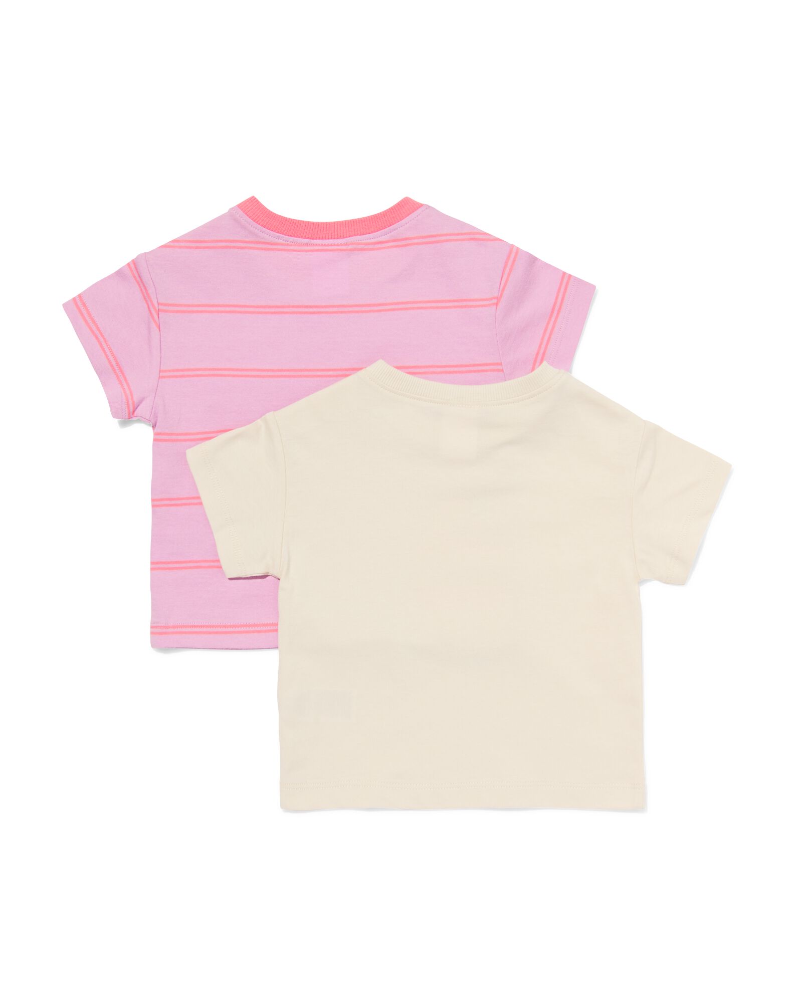 t-shirts b&eacute;b&eacute; jersey rayures - 2 pi&egrave;ces &eacute;cru &eacute;cru - 33076270ECRU - HEMA