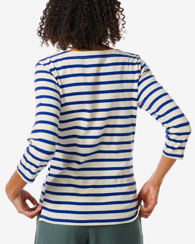 Damen-Shirt Cara, U-Boot-Ausschnitt, Streifen eierschalenfarben S - 36351371 - HEMA